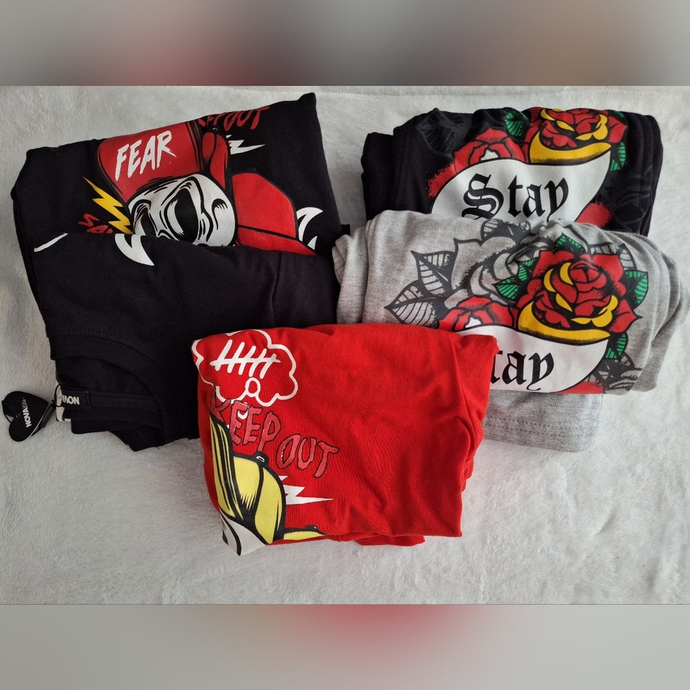 Kids Graphic Matching Set - Red, Black, Gray
